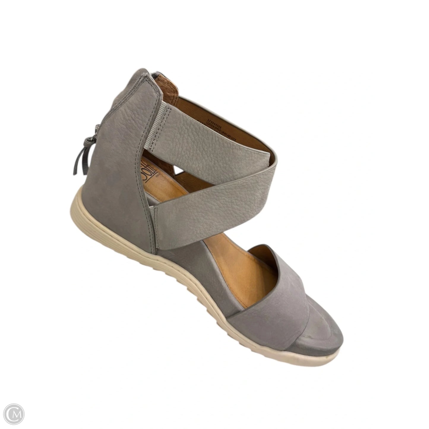 Sandals Heels Wedge By Sofft In Grey, Size: 9.5