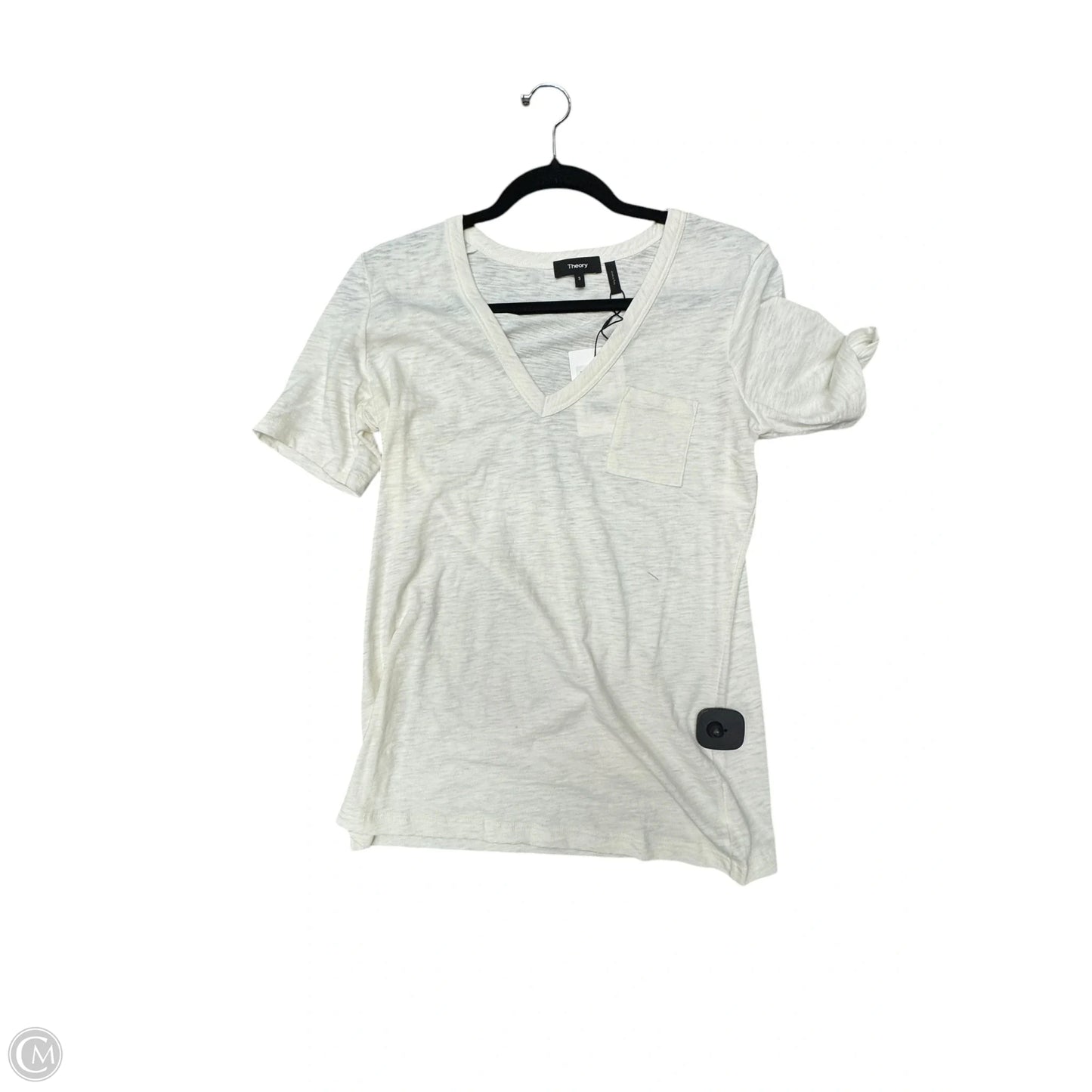 Top Short Sleeve By Theory In Ivory, Size: S
