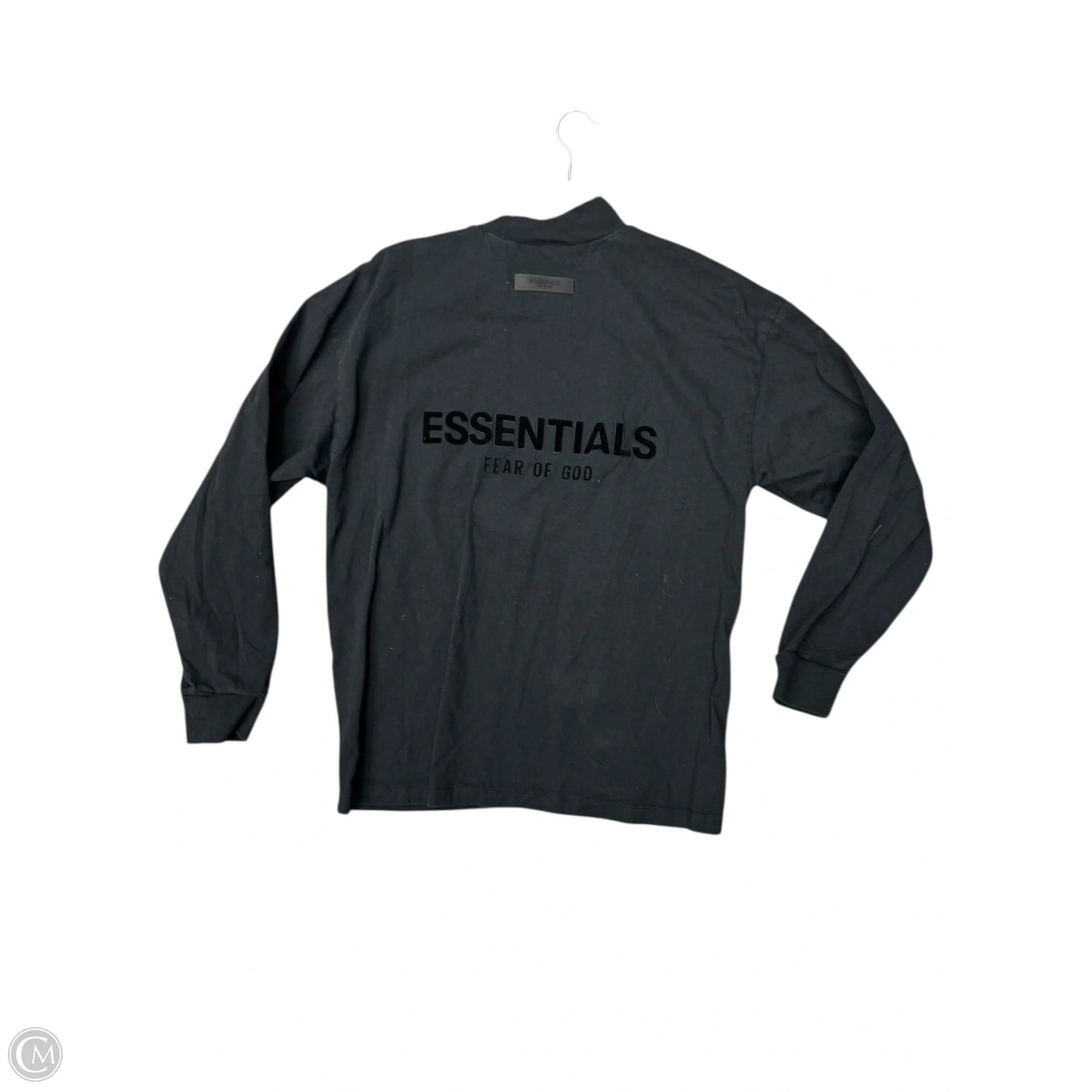 Top Long Sleeve By Essentials In Black, Size: S