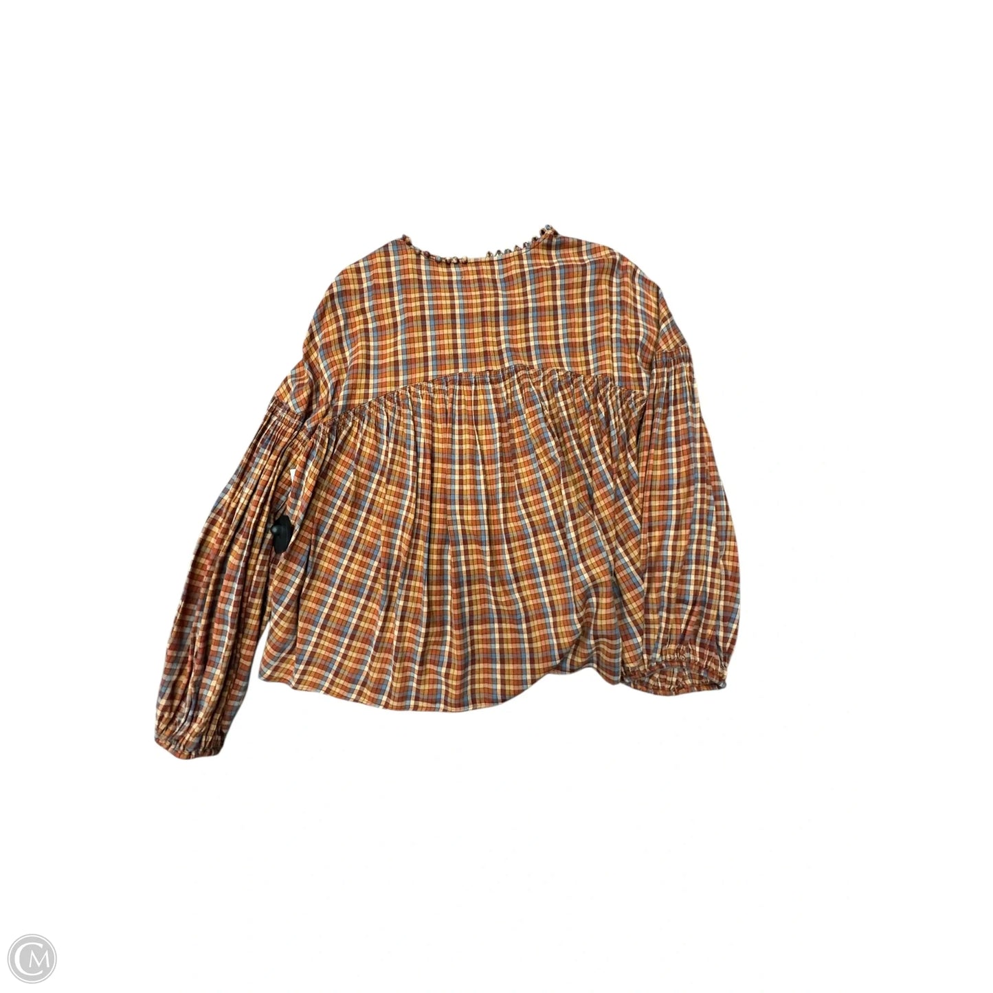 Blouse Long Sleeve By Cma In Brown, Size: S