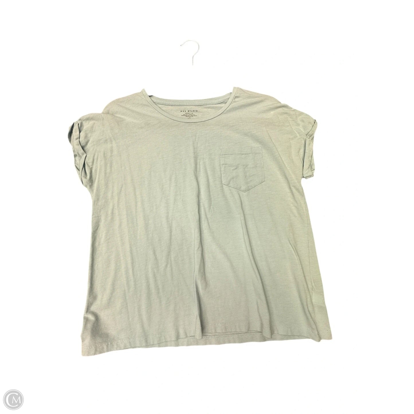 Top Short Sleeve By Max Studio In Blue, Size: L