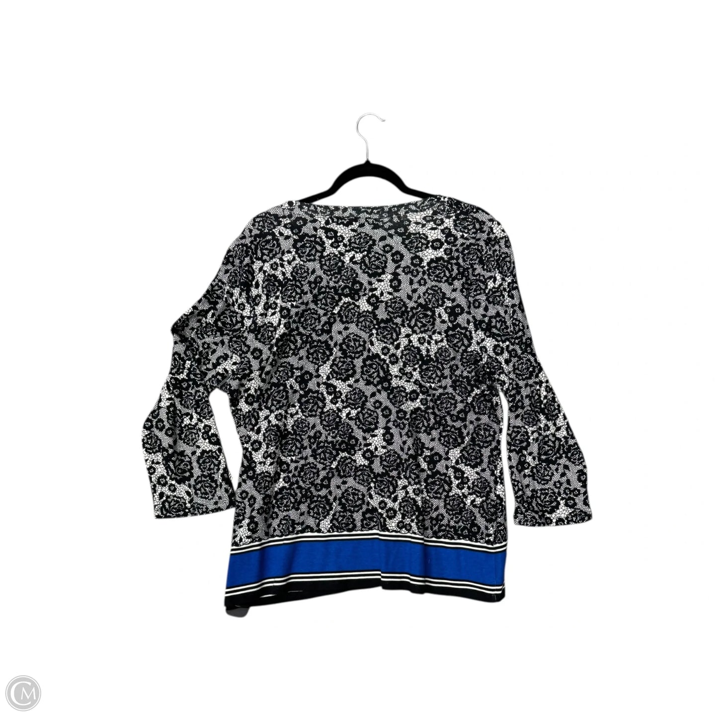 Cardigan By Rafaella In Black & Blue, Size: 2x