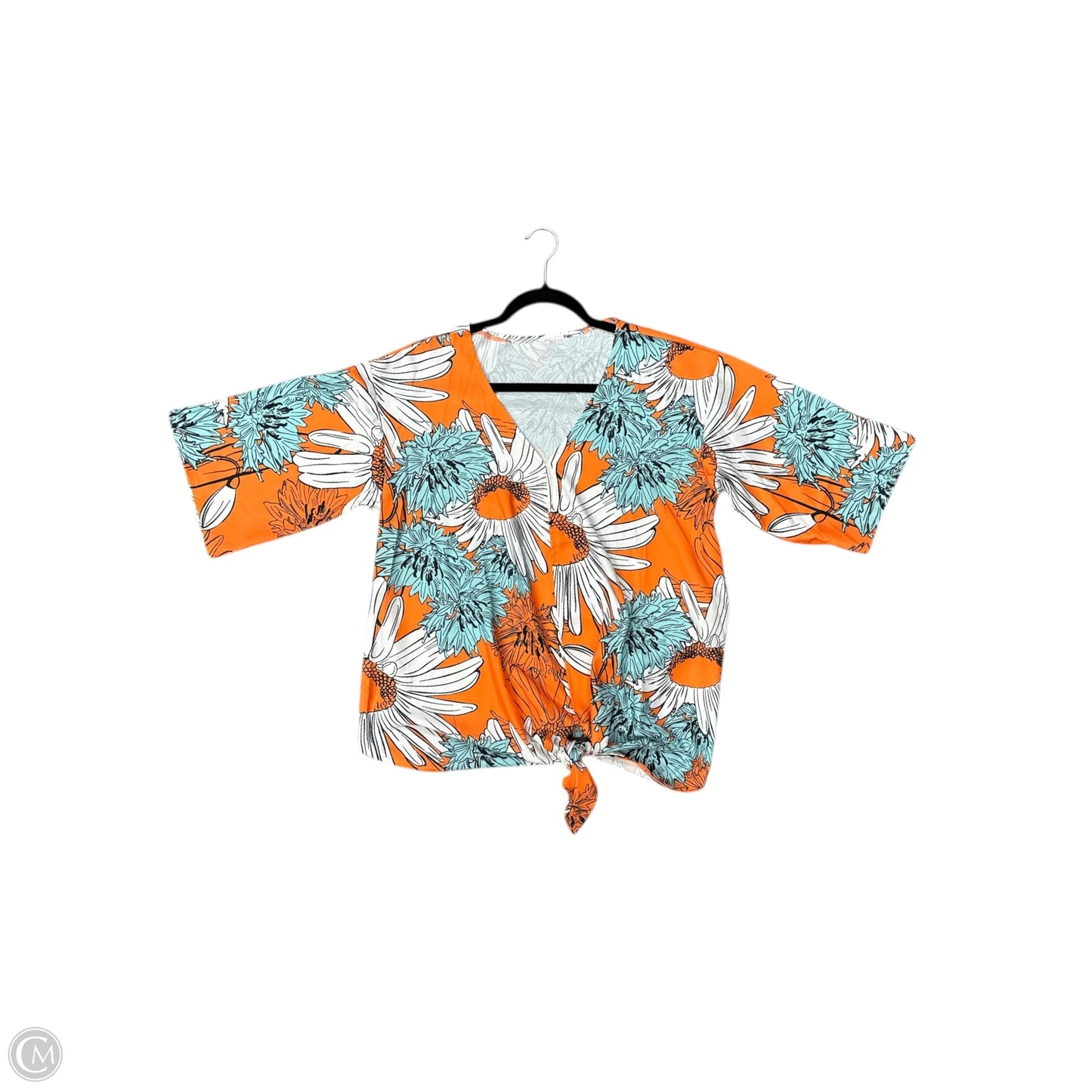 Blouse Short Sleeve By Cme In Orange, Size: M