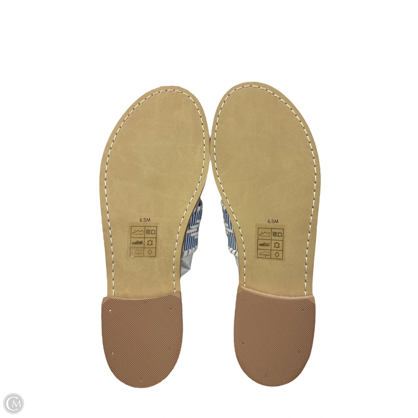 Sandals Flats By Jack Rogers In Blue & White, Size: 6.5