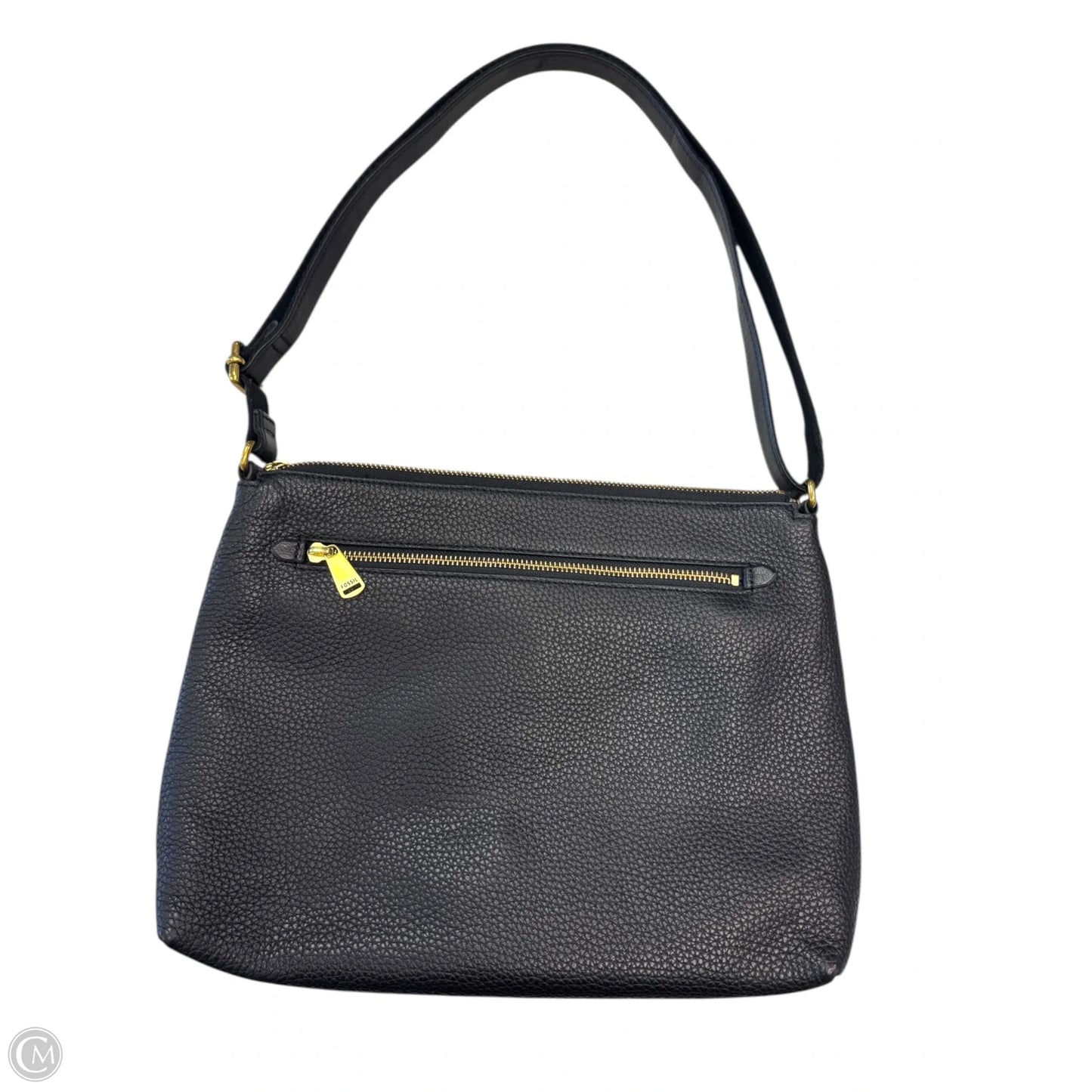 Handbag Leather By Fossil, Size: Medium
