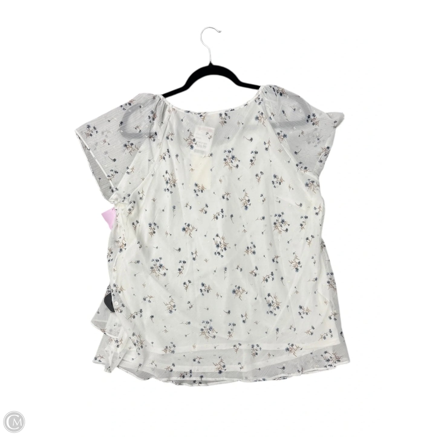 Blouse Short Sleeve By Clothes Mentor In White, Size: 1x