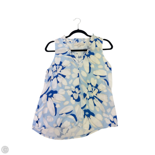 Blouse Sleeveless By Loft In Blue, Size: S