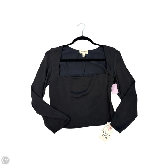Blouse Long Sleeve By Open Edit In Black, Size: S