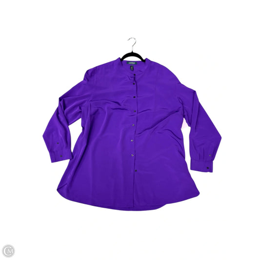 Top 3/4 Sleeve By Lauren By Ralph Lauren In Purple, Size: 3x