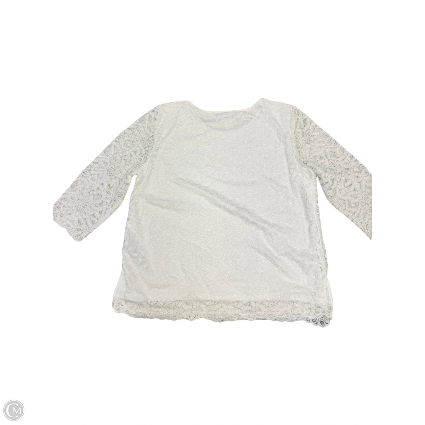 Blouse 3/4 Sleeve By Alfred Dunner In White, Size: L