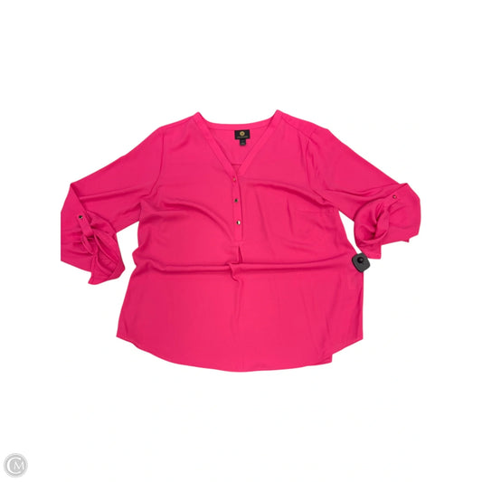 Blouse 3/4 Sleeve By Jm Collections In Pink, Size: L