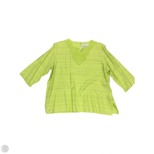 Blouse 3/4 Sleeve By Alfred Dunner In Green, Size: Xlp
