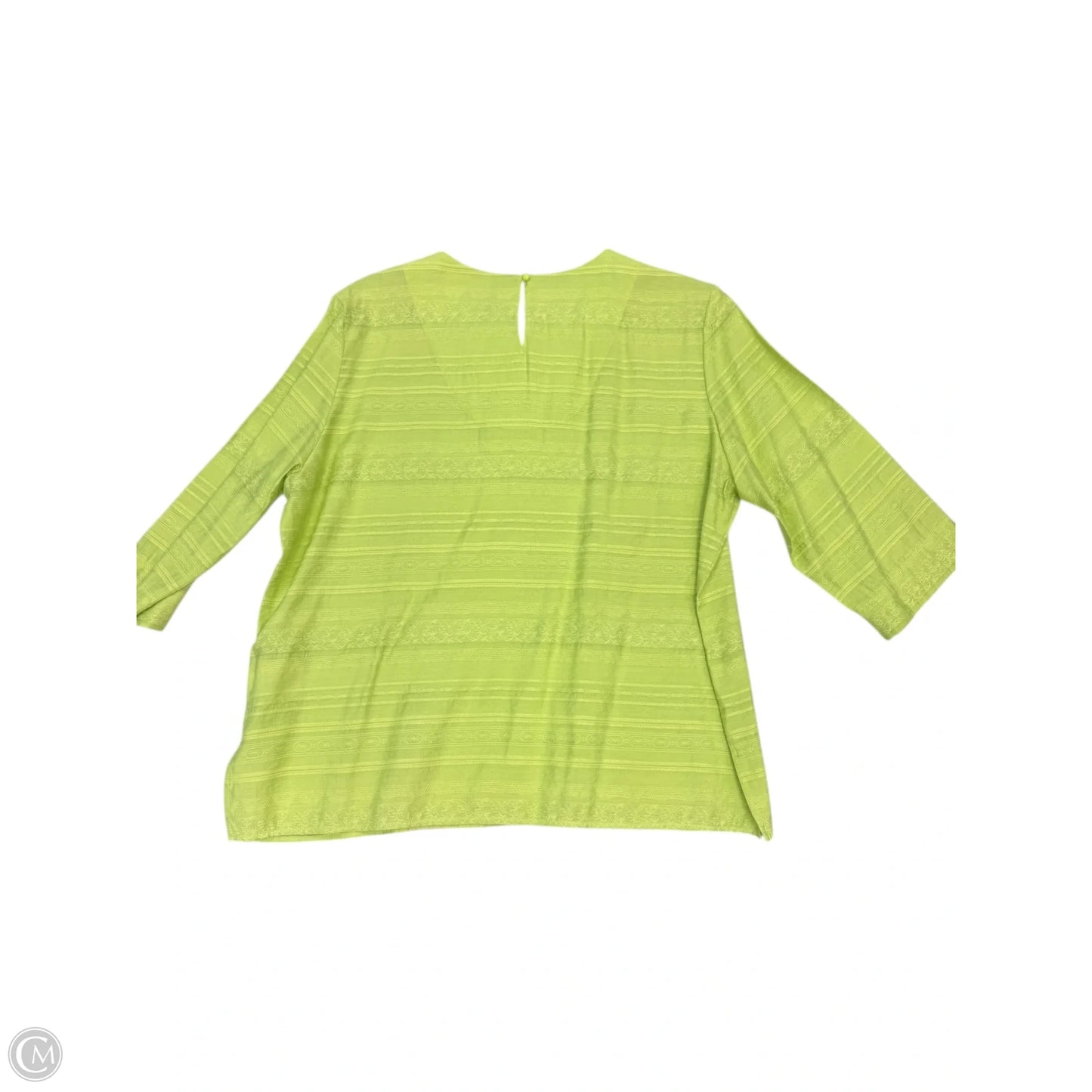 Blouse 3/4 Sleeve By Alfred Dunner In Green, Size: Xlp