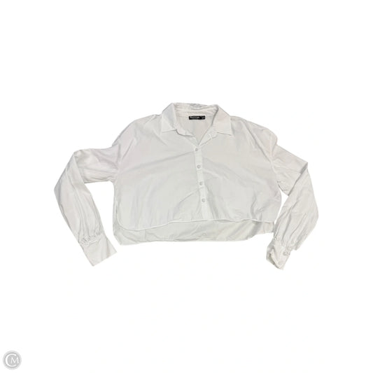 Blouse Long Sleeve By Nasty Gal In White, Size: S