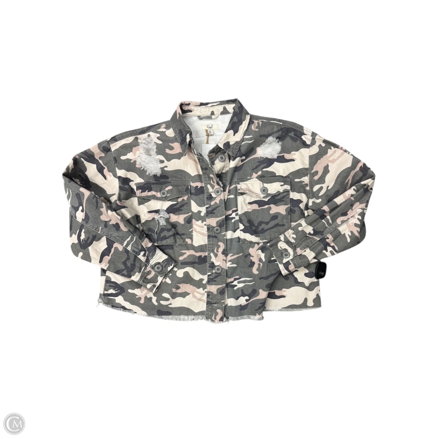 Jacket Denim By Easel In Camouflage Print, Size: S