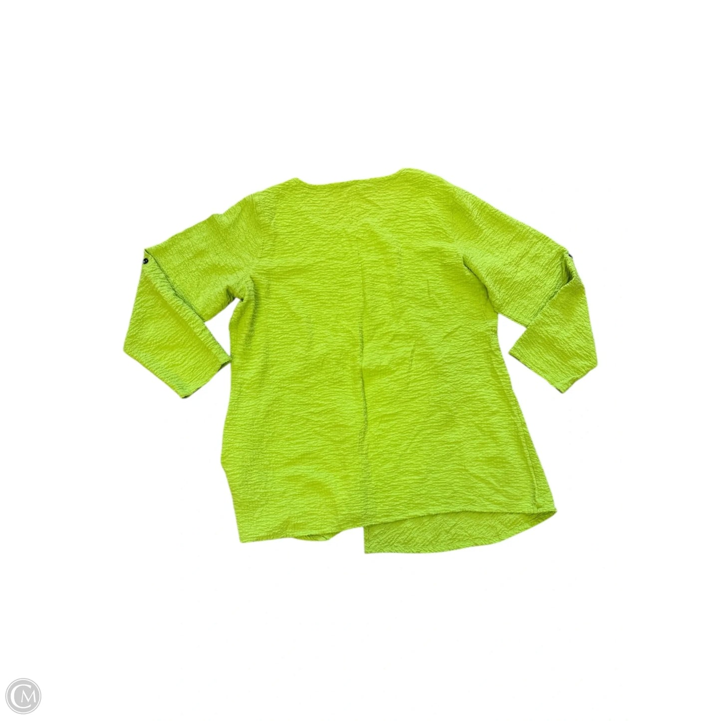 Blouse 3/4 Sleeve By Ali Miles In Green, Size: 1x