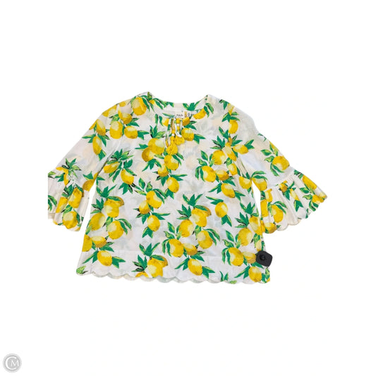 Blouse Short Sleeve By Rafaella In Yellow, Size: S