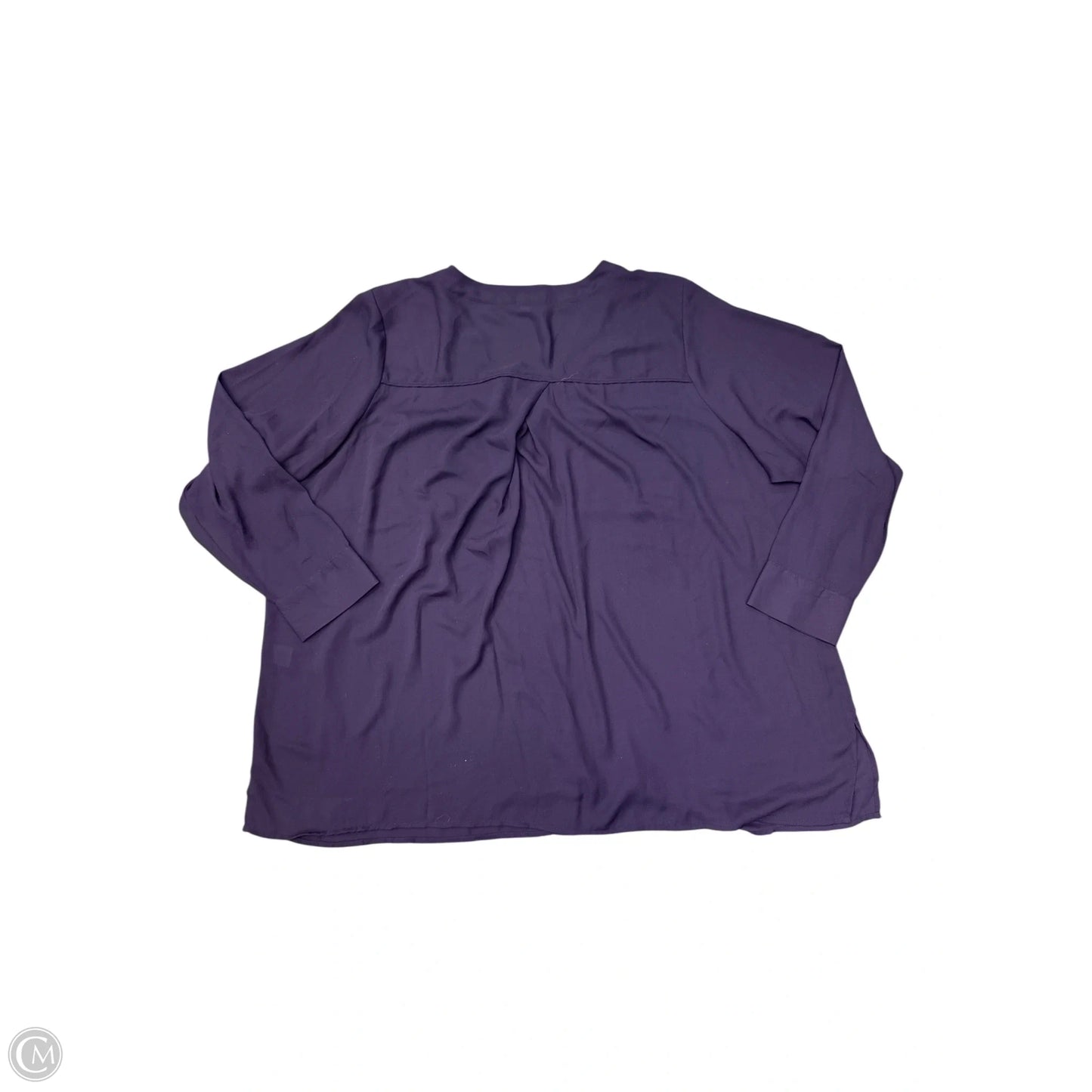 Top 3/4 Sleeve Basic By Clothes Mentor In Purple, Size: 3x