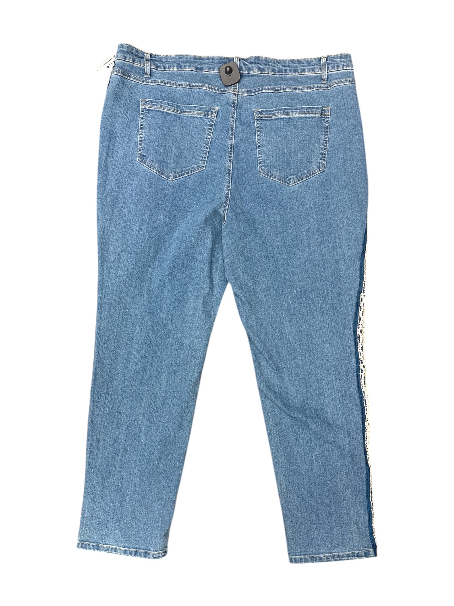 Jeans Straight By Denim 24/7 In Blue Denim, Size: 20