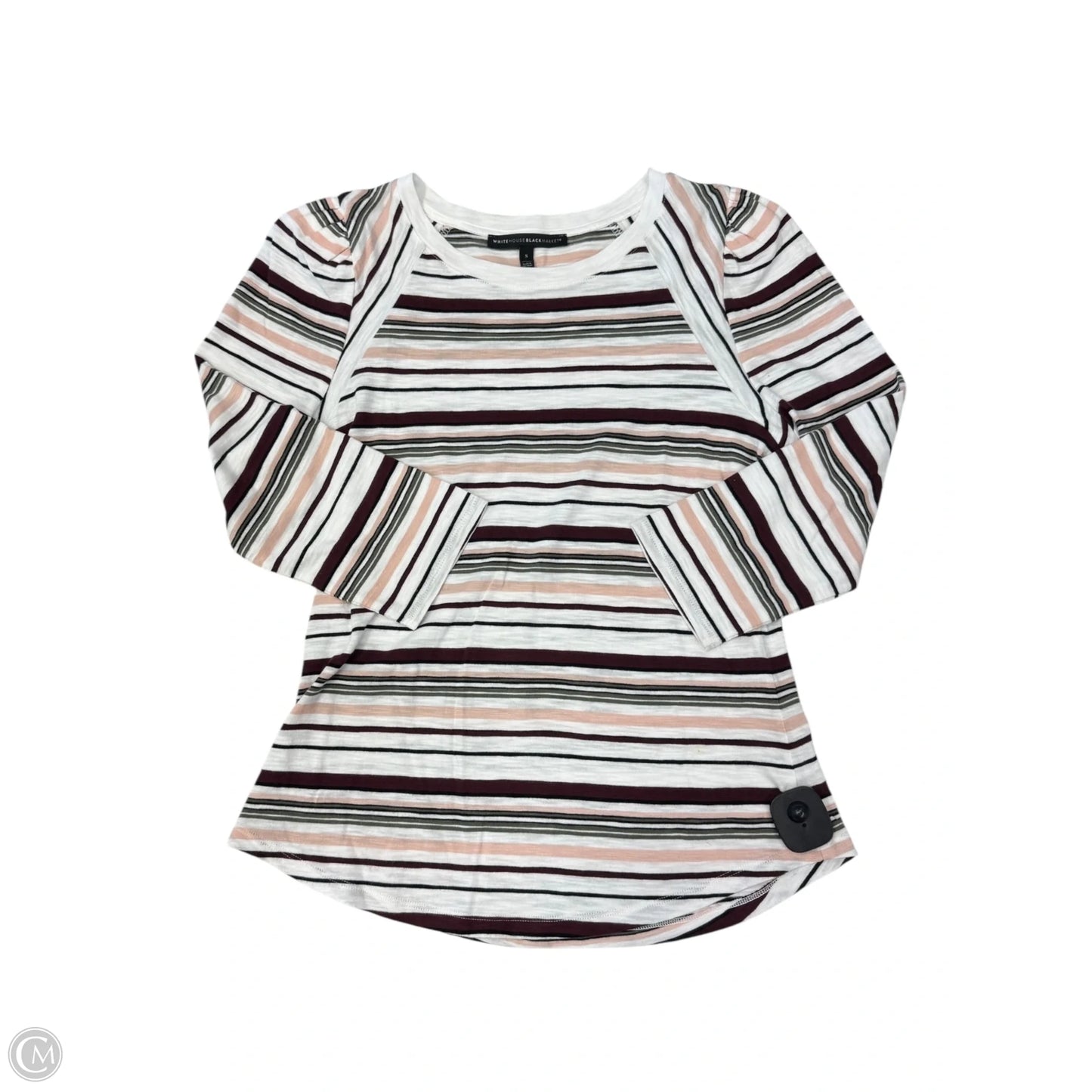 Top 3/4 Sleeve By White House Black Market In Striped Pattern, Size: S