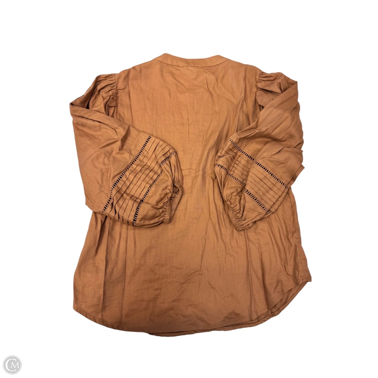 Top Long Sleeve By Evereve In Brown, Size: Xs