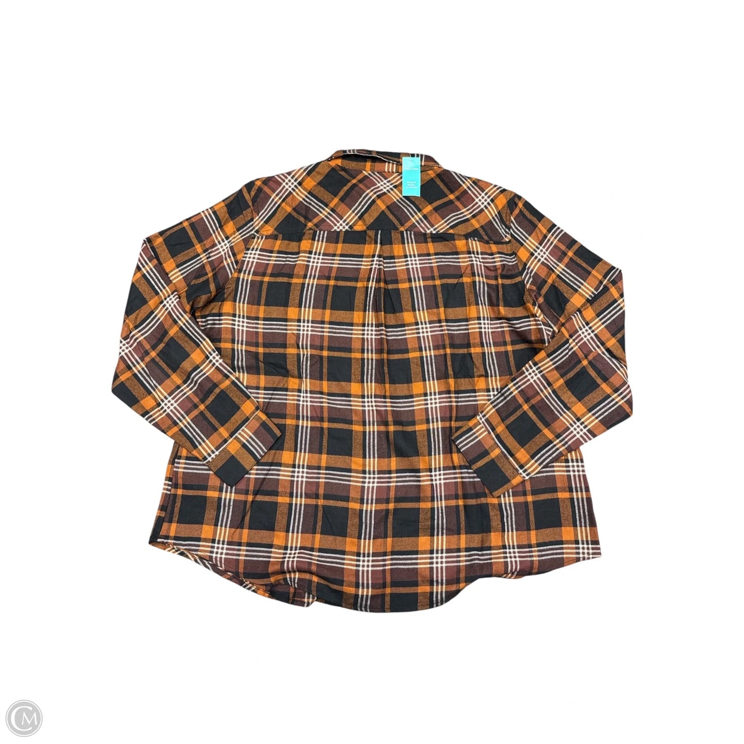 Top Long Sleeve By Maurices In Plaid Pattern, Size: Xl