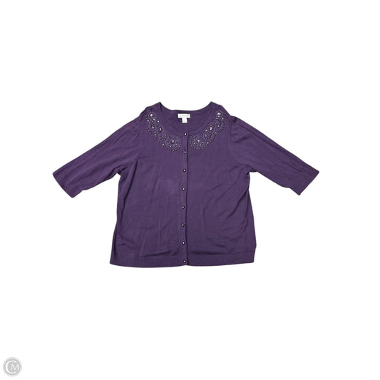 Cardigan By Cj Banks In Purple, Size: 3x