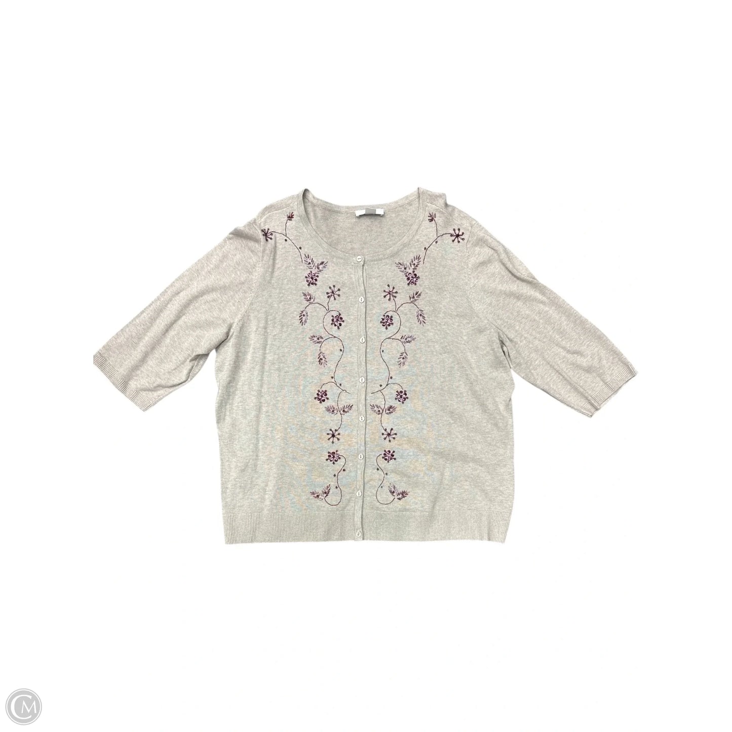 Cardigan By Cj Banks In Tan, Size: 3x