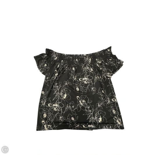 Top Short Sleeve By White House Black Market In Black, Size: M