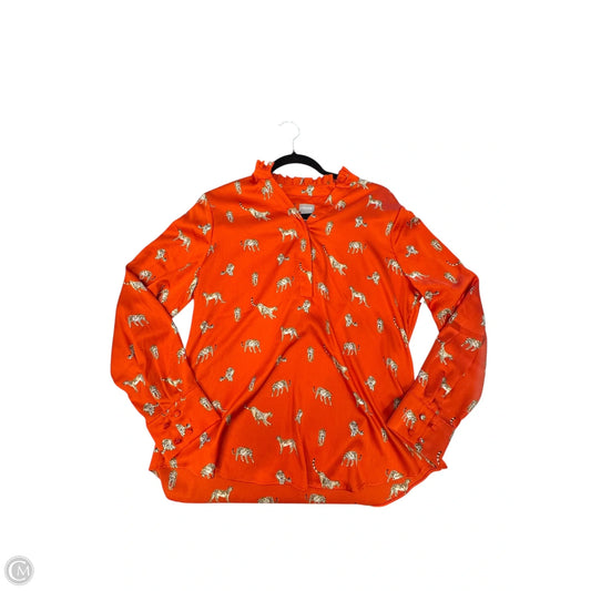 Blouse Long Sleeve By Chicos In Orange, Size: M