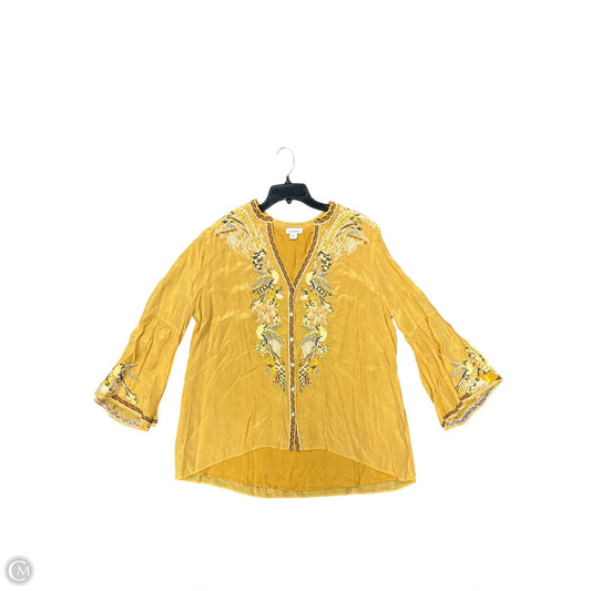 Blouse Long Sleeve By Sundance In Yellow, Size: Xl