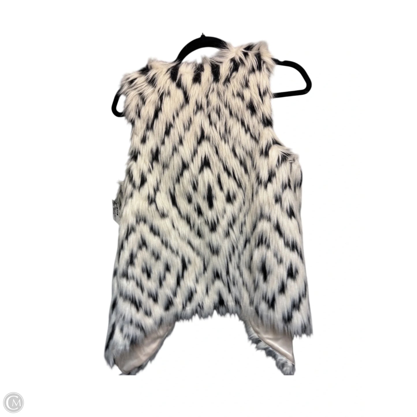 Vest Faux Fur & Sherpa By Skies Are Blue In Black & White, Size: S