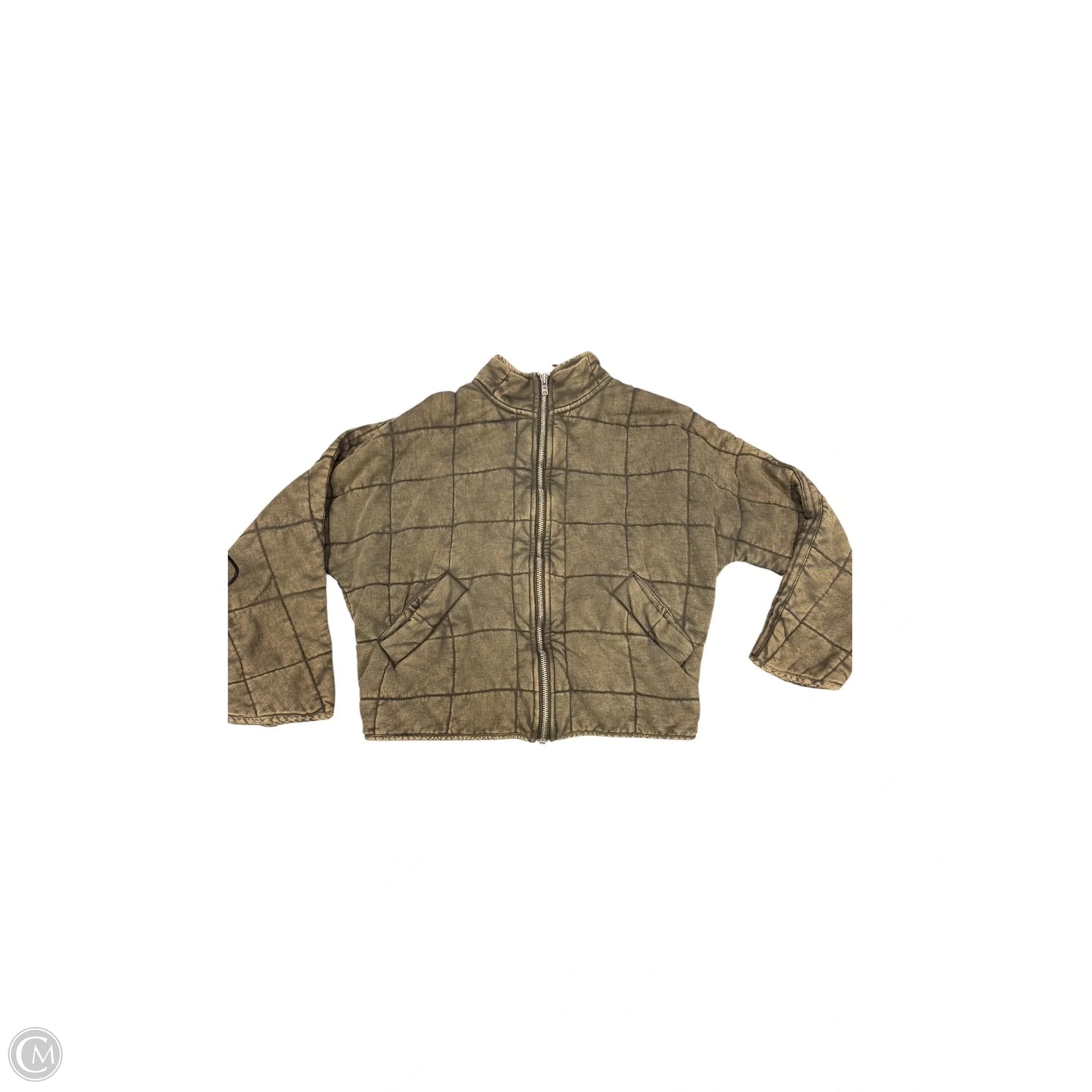 Jacket Puffer & Quilted By Free People In Green Denim, Size: Sp