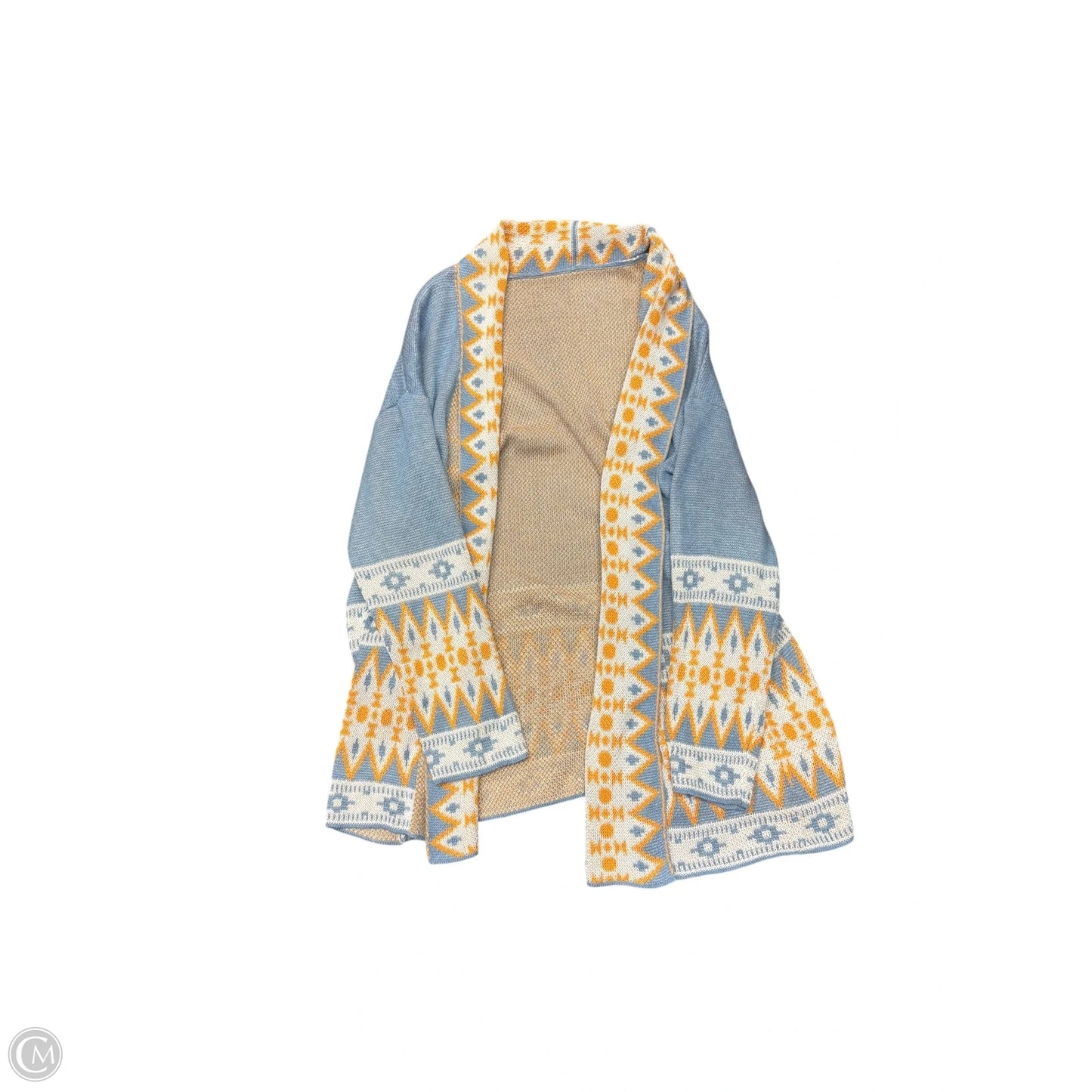 Cardigan By Clothes Mentor In Blue & Yellow, Size: Osfm