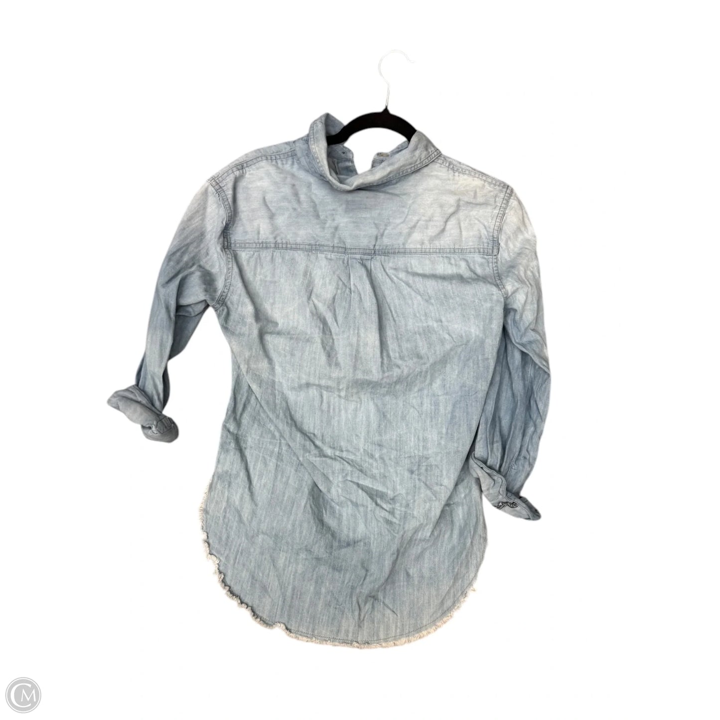 Top Long Sleeve By Melrose And Market In Blue Denim, Size: Xs