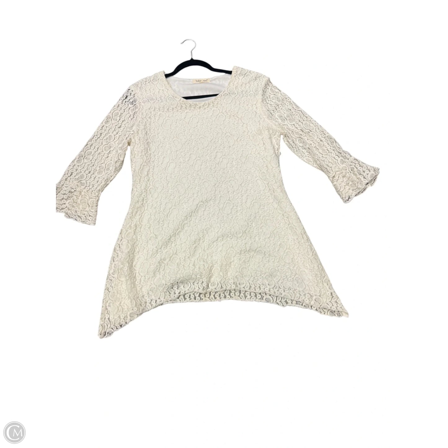 Tunic 3/4 Sleeve By Indigo Soul In White, Size: L