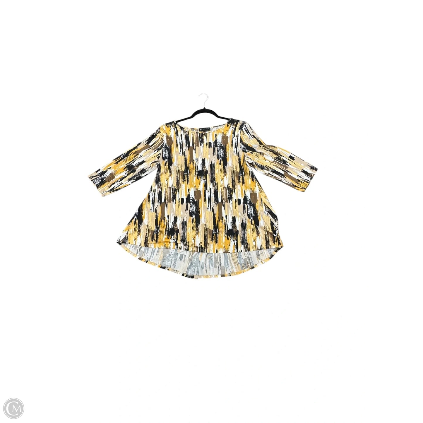 Tunic 3/4 Sleeve By N Touch In White & Yellow, Size: S