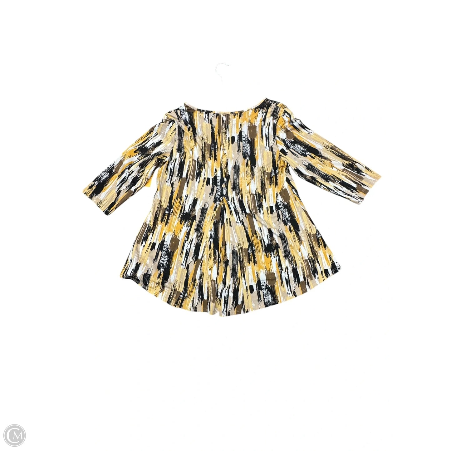 Tunic 3/4 Sleeve By N Touch In White & Yellow, Size: S