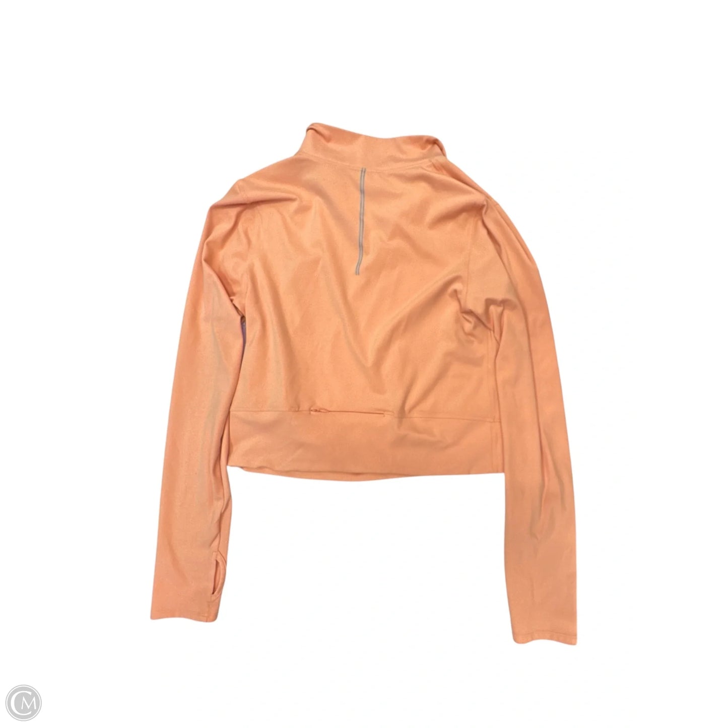 Athletic Top Long Sleeve Collar By Yogalicious In Orange, Size: Xl