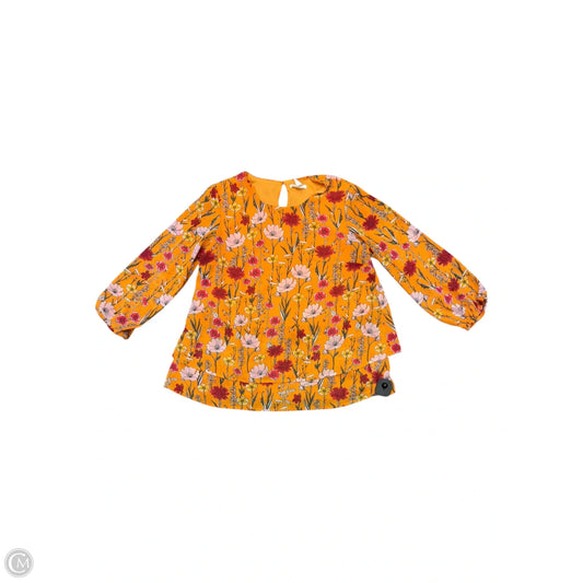 Blouse 3/4 Sleeve By H&m In Orange, Size: S