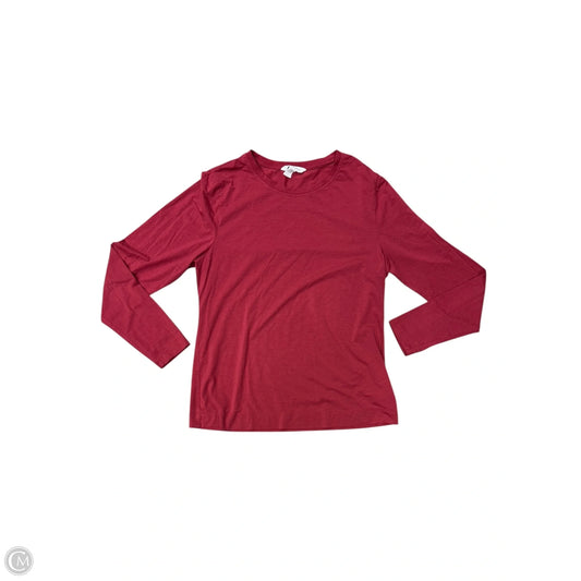 Athletic Top Long Sleeve Collar By Athleta In Red, Size: L