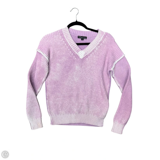 Sweatshirt Crewneck By Cma In Purple & White, Size: S