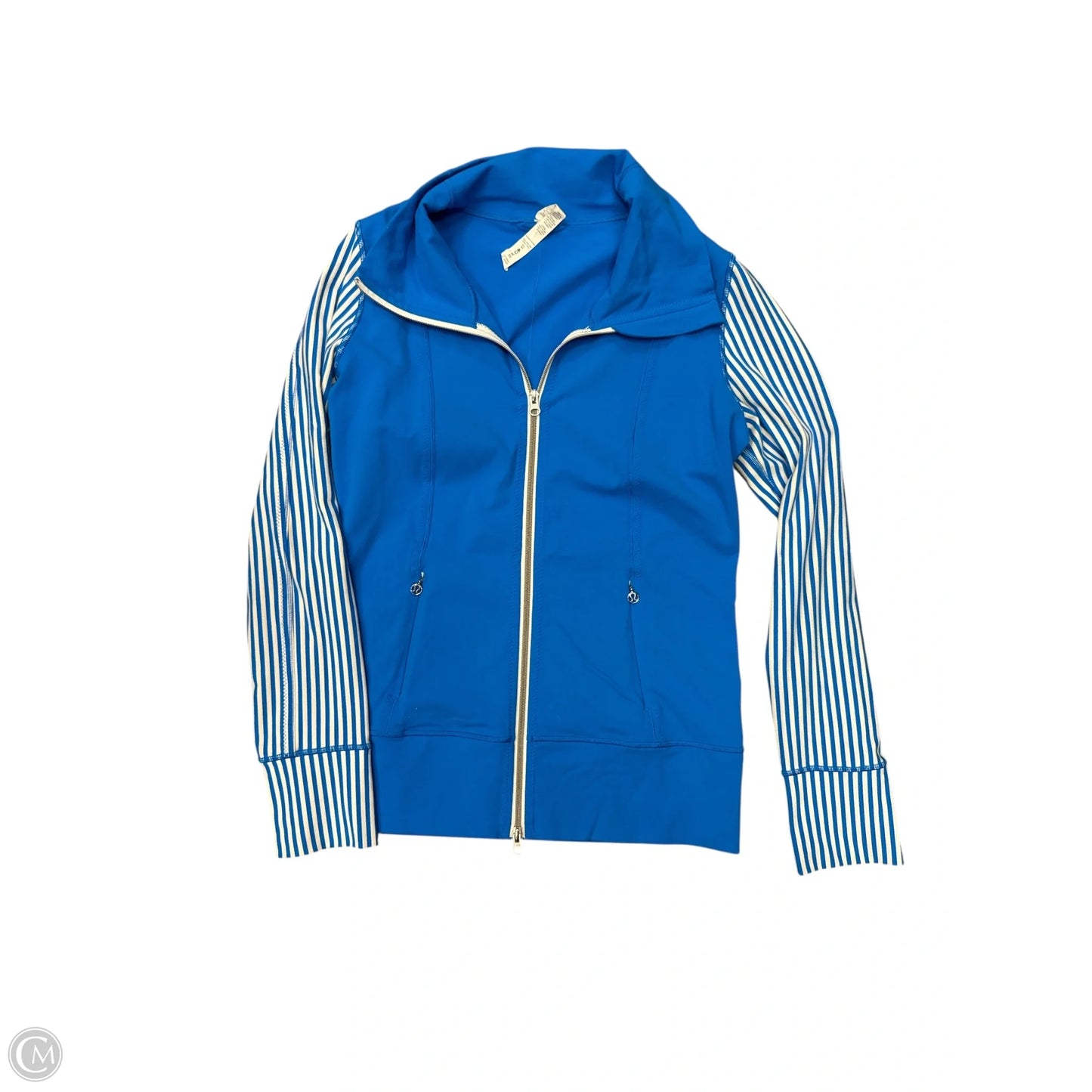 Athletic Jacket By Lululemon In Blue & White, Size: 10