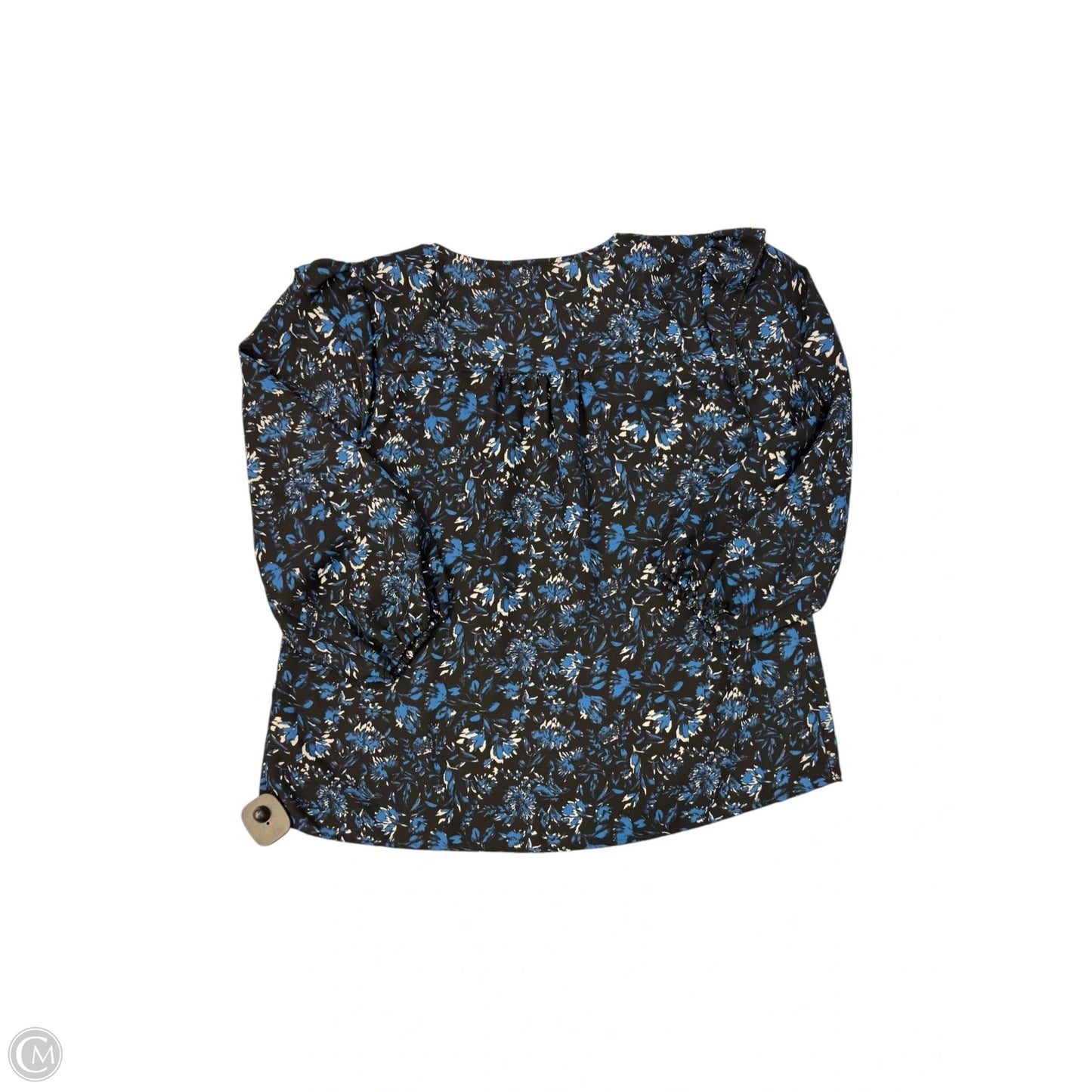 Blouse 3/4 Sleeve By Clothes Mentor In Black & Blue, Size: S