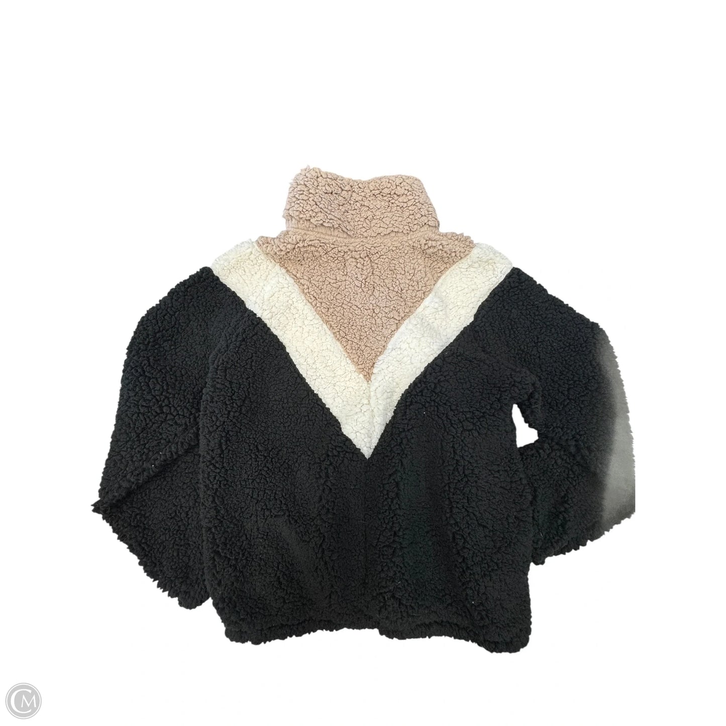 Jacket Fleece By Nine West In Black & Cream, Size: S