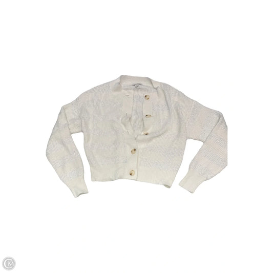 Sweater Cardigan By Clothes Mentor In White, Size: S