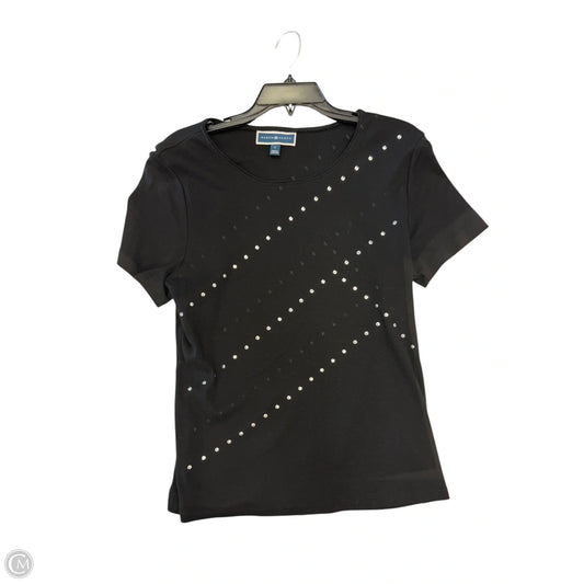 Top Short Sleeve Basic By Karen Scott In Black, Size: L