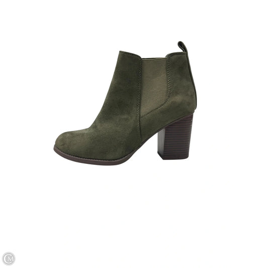 Boots Ankle Heels By Soda In Green, Size: 8