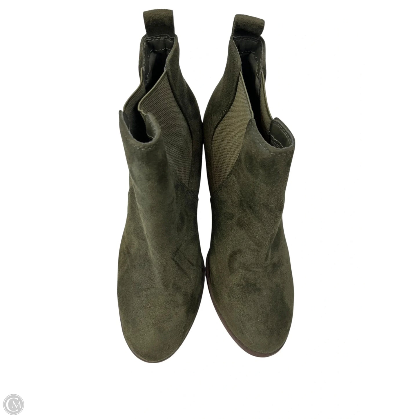 Boots Ankle Heels By Soda In Green, Size: 8