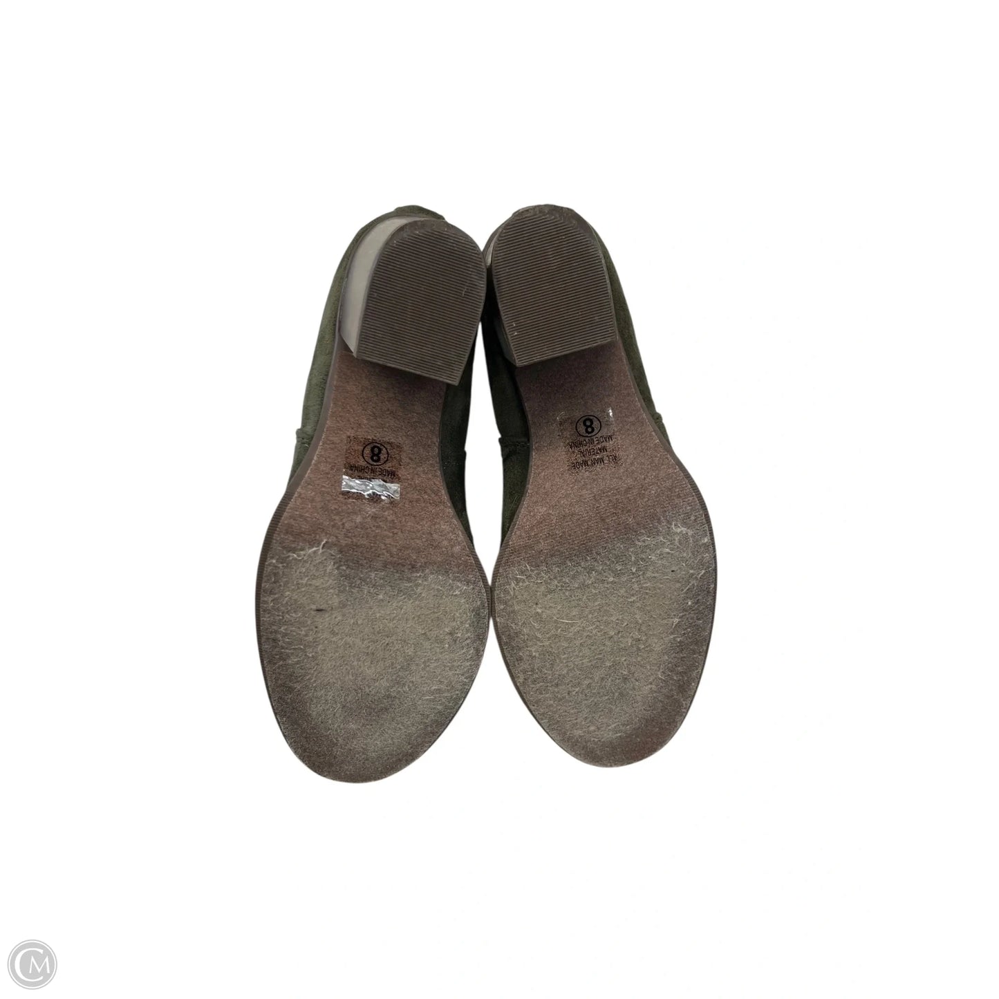 Boots Ankle Heels By Soda In Green, Size: 8